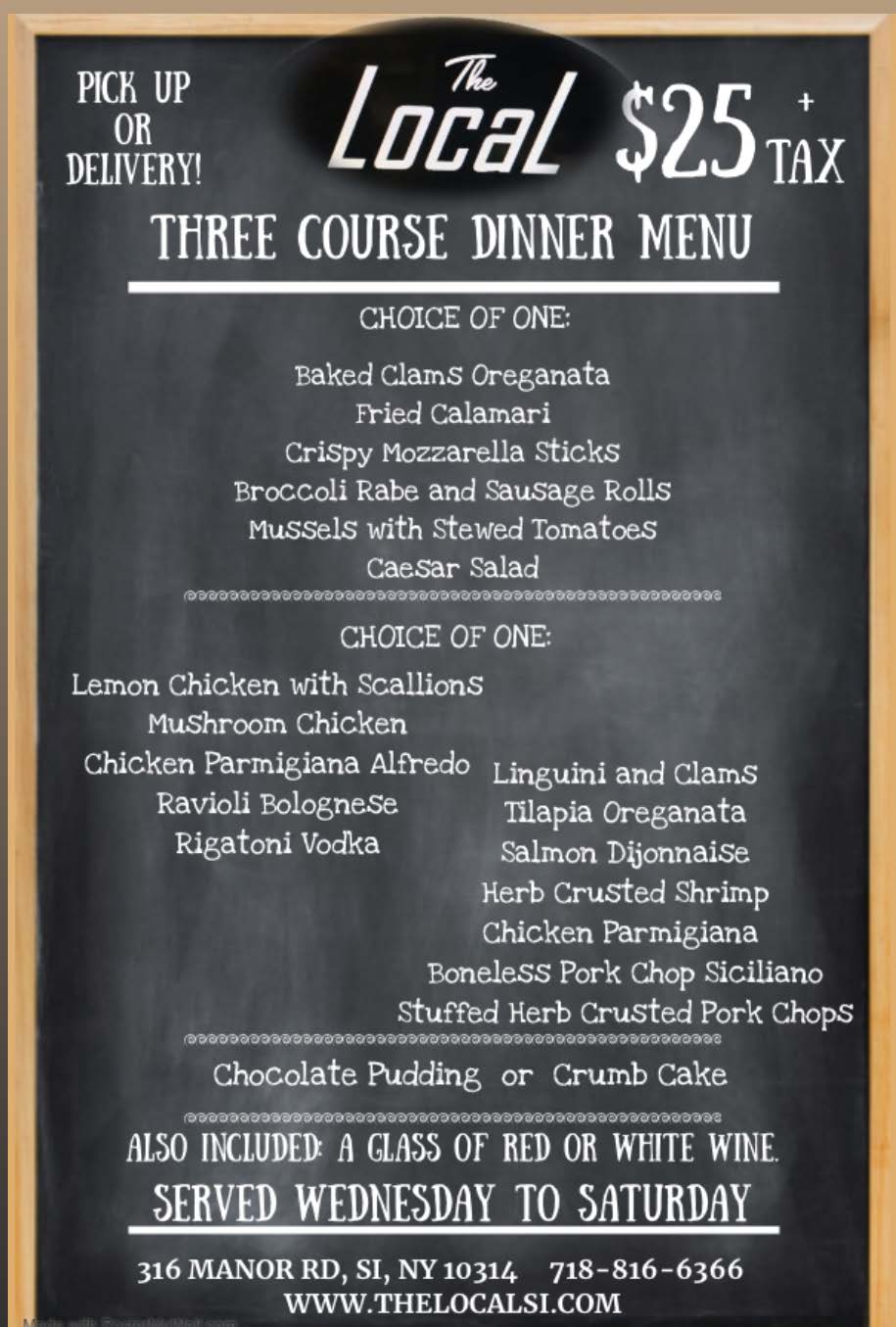 3 course of menu