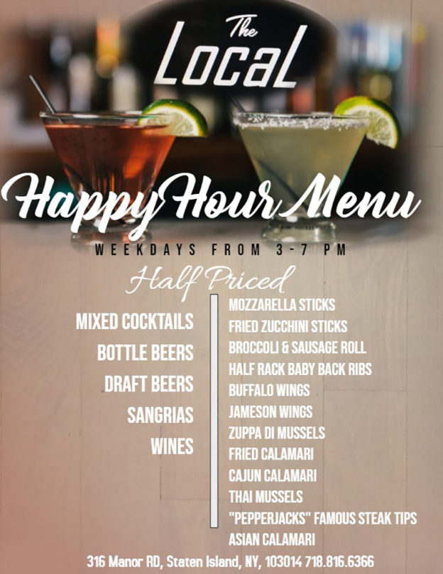happy hour menu