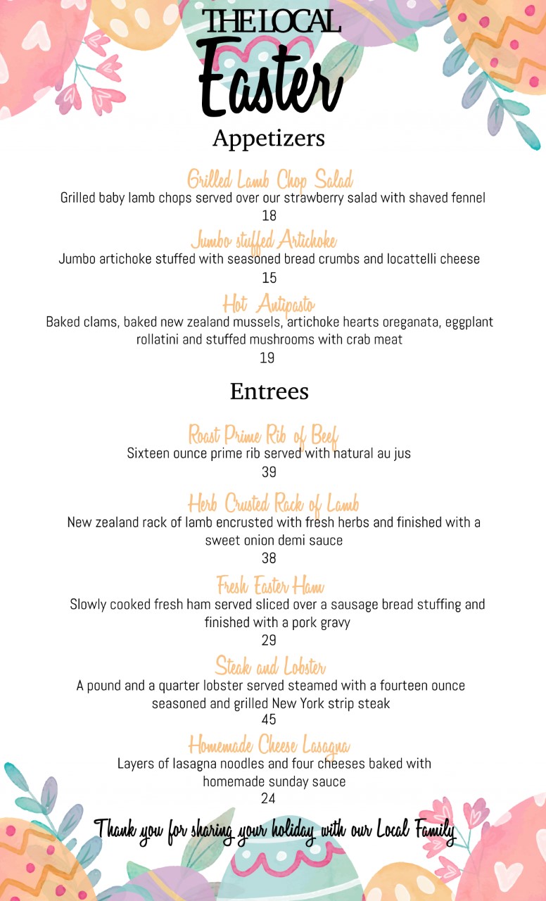 Easter Menu - The Local